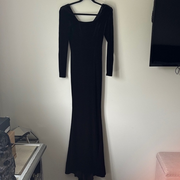 Abyss by abby Elegant Velour Black Long Sleeve Dress size XS - Picture 9 of 9